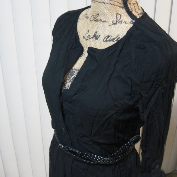 NWT Wet Seal black belted button up shirt top XS extra small - Picture 2 of 6